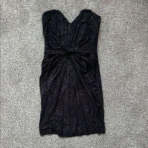 Lipsy Shimmering Black Strapless Dress